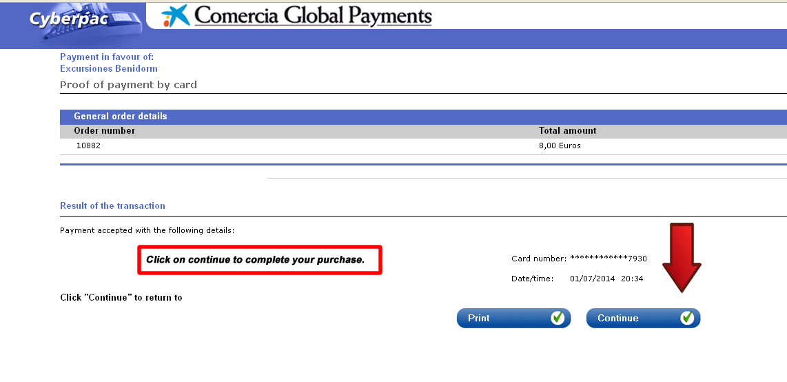 How to buy from Benidorm Excursions Continue