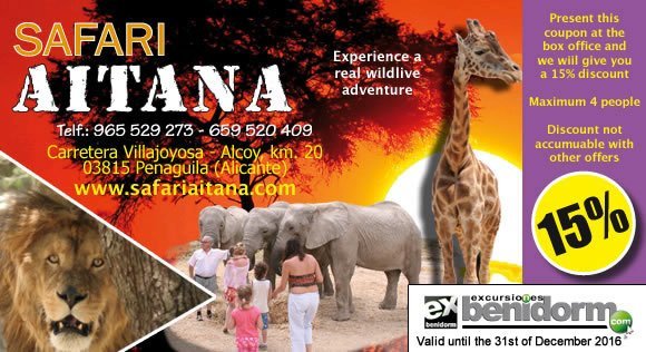 Discount coupon Safari Aitana DtoSafariAitana2